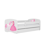 KINDERBETT Prinzessin Pferd mit Schublade 180/80 90/61/184 - Weiß, Holzwerkstoff (80/180cm) - RAUMHIRSCH FURNITURE