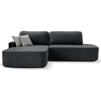 ECKSCHLAFSOFA Gavi graphit velours links - Graphitfarben, Textil (269/171cm) - Beautysofa