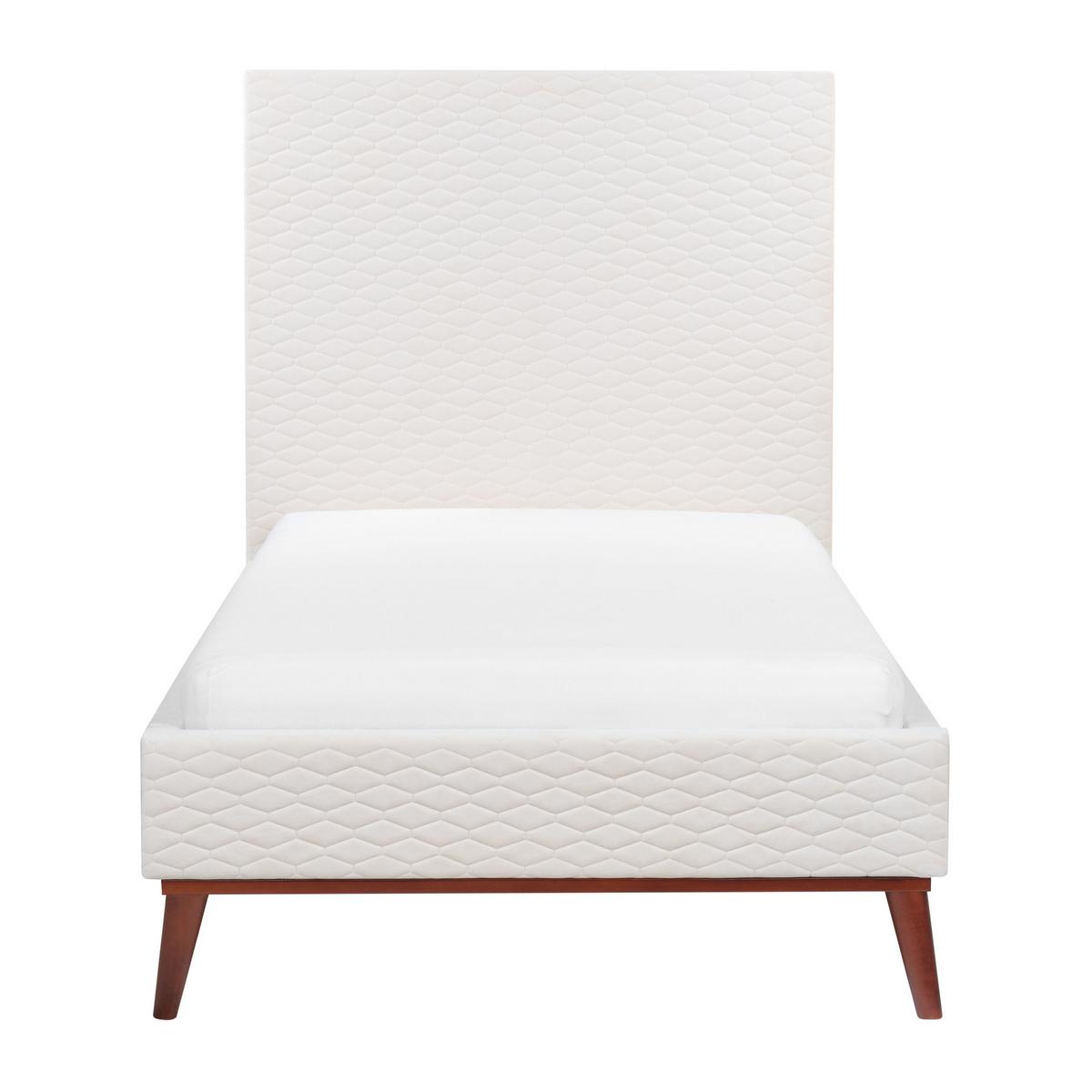 POLSTERBETT mit Lattenrost 90x200 cm Weiß Bayonne - Creme, Textil (90/200cm) - Beliani