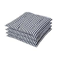 STUHLKISSEN 4er-Set, 40/40/5 cm schwarz-weiß gestreift - Schwarz, Textil (40/40/5cm) - Homescapes