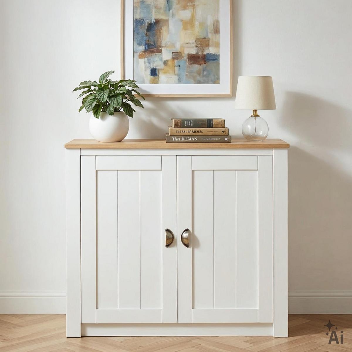 KOMMODE BOLTON weiß/braun - Weiß/Braun, Holz (91/88/40cm) - IDIMEX