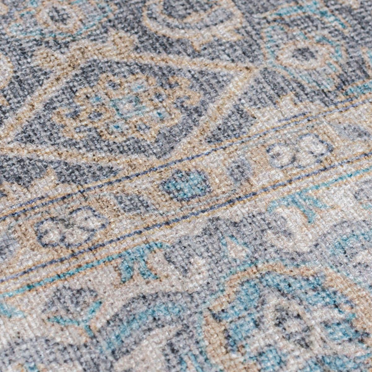 TEPPICH Waschbar HURST, orientalisch mit Medaillon, Blau, 190 x 290 cm - Blau, Textil (290/190cm) - KADIMA DESIGN