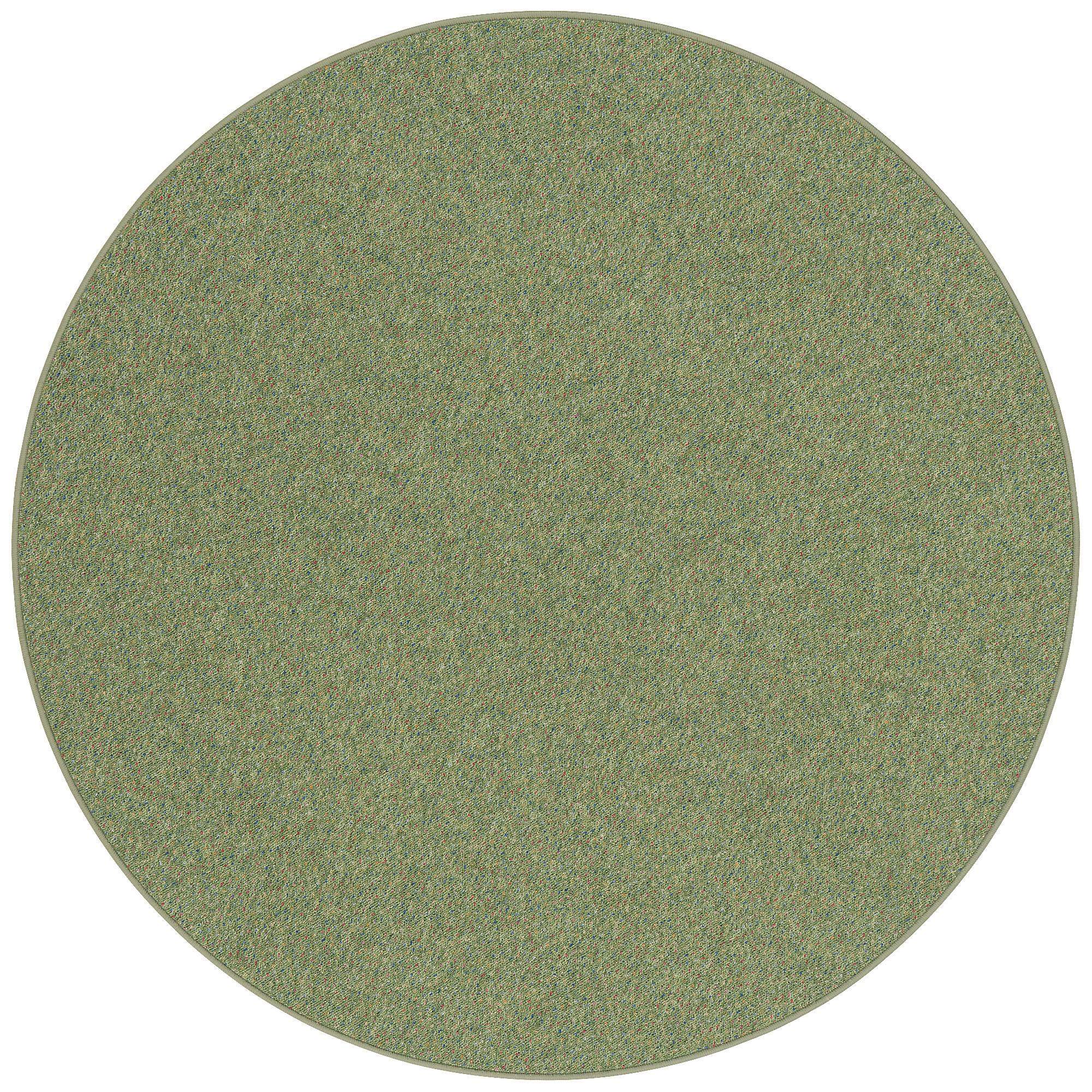 SCHLINGEN TEPPICH ALMA MELIERT RUND - Grün, Textil (160/160cm) - Snapstyle