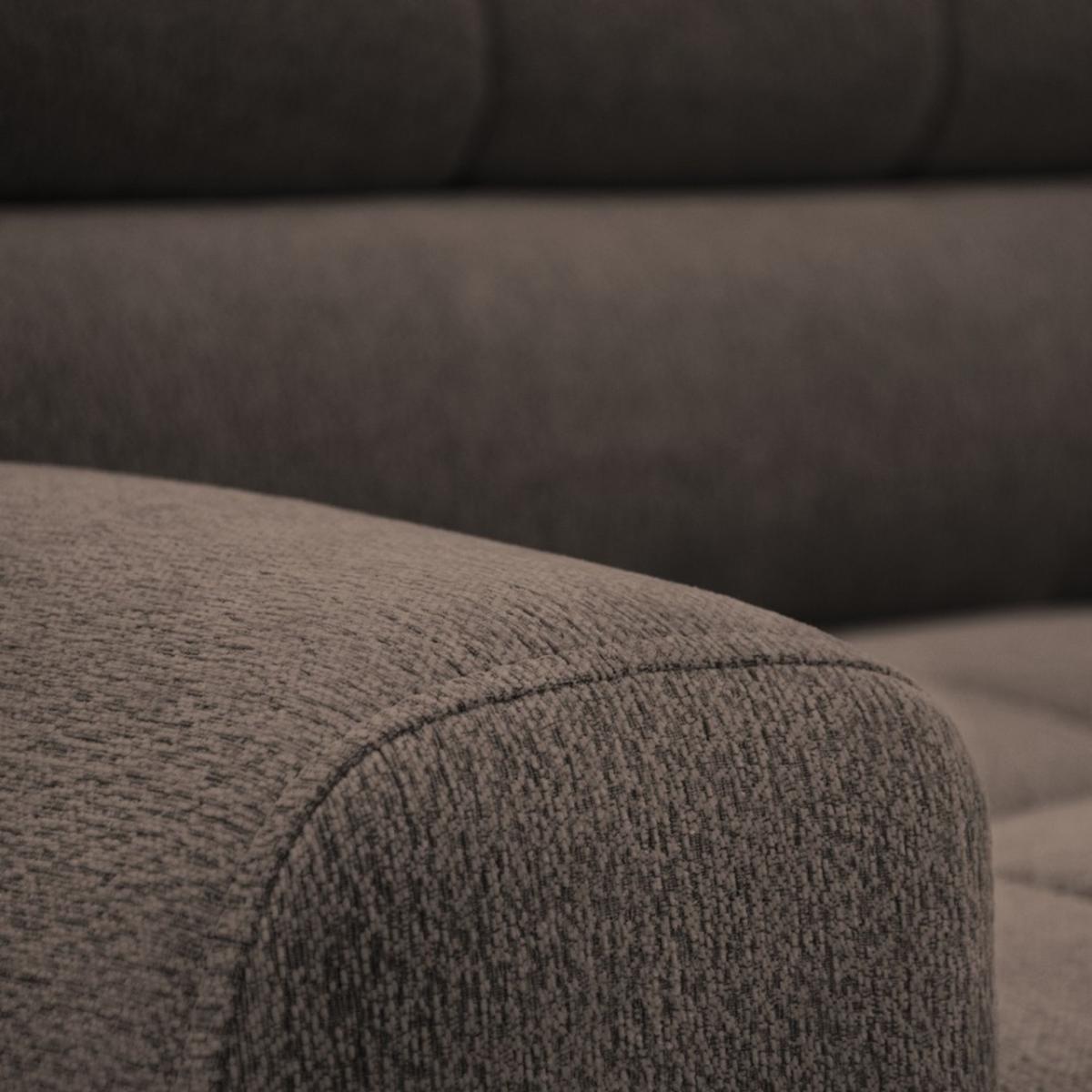 ECKSCHLAFSOFA Vinni Braun, Chenille-Stoff, links - Braun, Textil (265/205cm) - Beautysofa