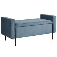 SITZBANK Blau Lewes - Blau/Schwarz, Textil (114/55/50cm) - Beliani