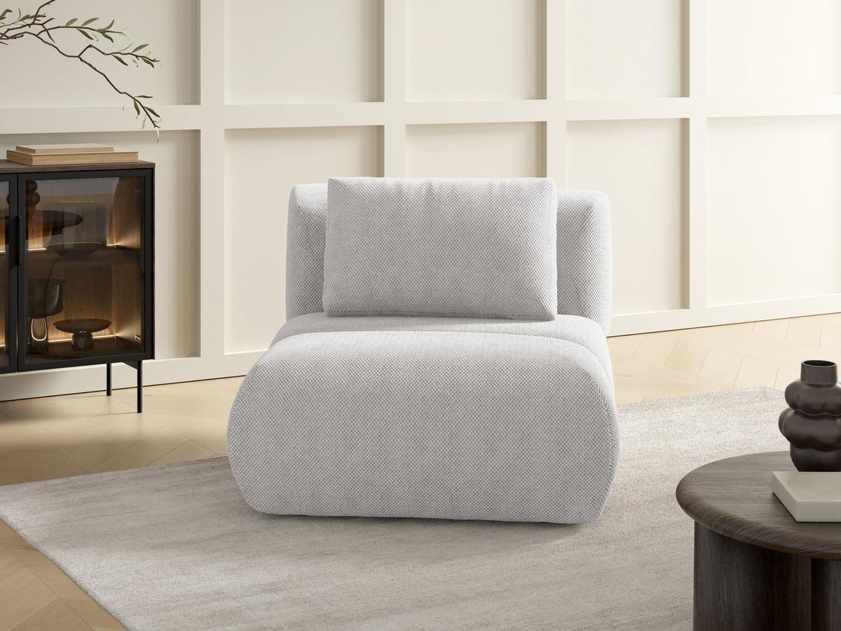 SESSEL ATOMO, Modern Polstersessel Loungesessel, Velours-Stoff Hellgrau - Hellgrau, Holz/Metall (98/82/134cm) - MASSENO