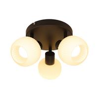 DECKENSTRAHLER Flowers 3-flammig 19/19/14 cm - Schwarz, Metall (19/19/14cm) - Nettlife