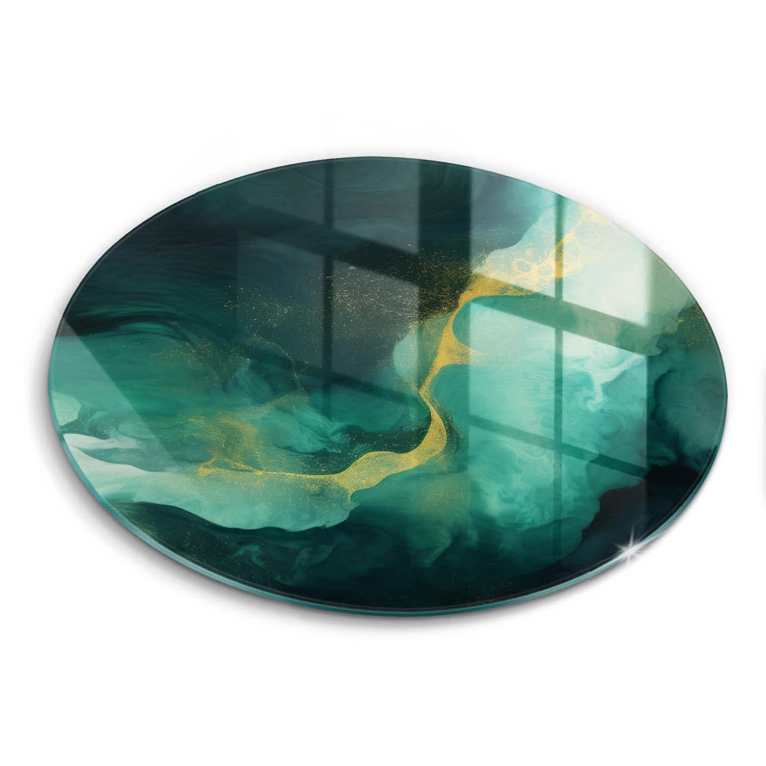 GLASPLATTE Ø 30 cm Flaschengrün - Dunkelgrün, Glas (30/30cm) - Wallfluent