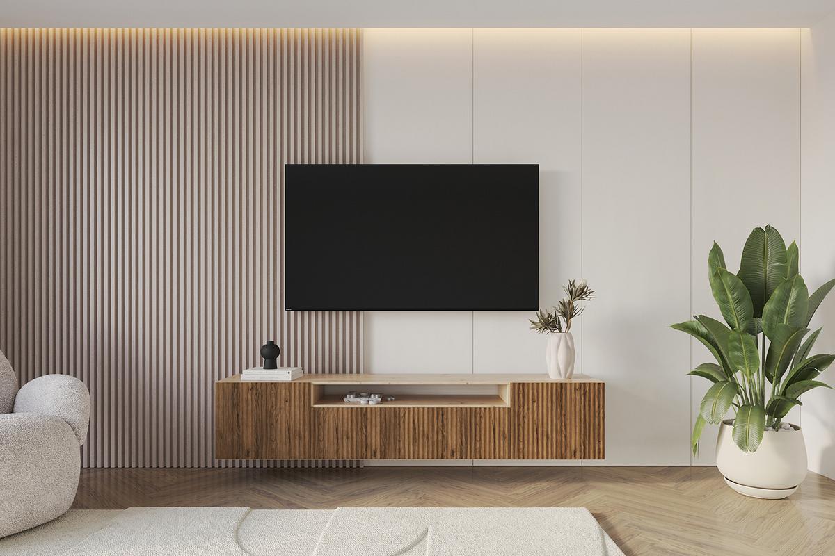 LOWBOARD NOA-2-W 200x40x41 cm - Artisan / Katania - Eiche Wotan, Holzwerkstoff (200/40/41cm) - ALTDECOR