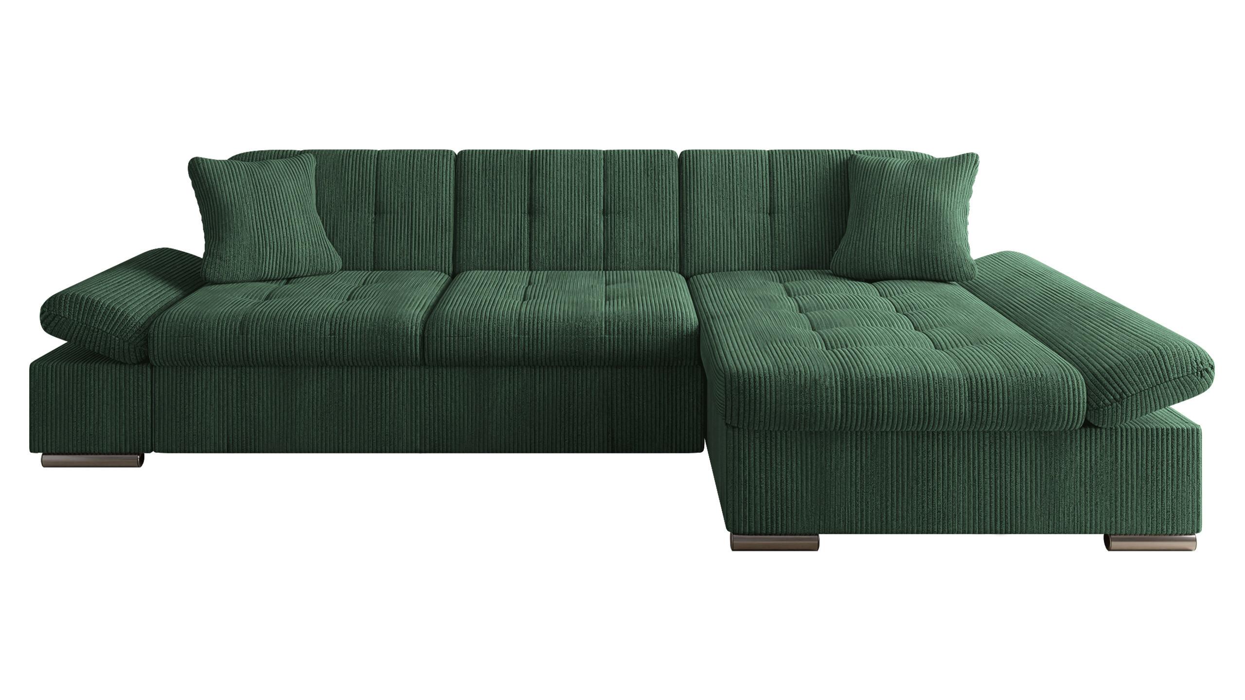 ECKSOFA Montana Cord, Seite: Rechts - Dunkelgrün, Holz/Textil (161/278cm) - MIRJAN24