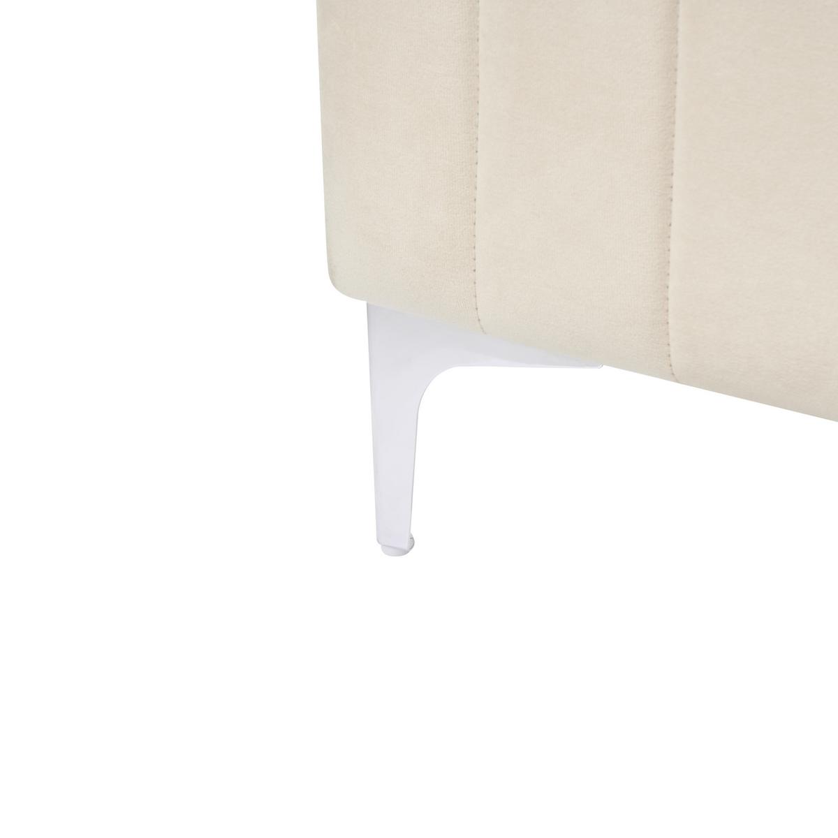 BETT mit Lattenrost 180/200 cm Samtstoff Hellbeige Lunan - Beige, Textil (180/200cm) - Beliani