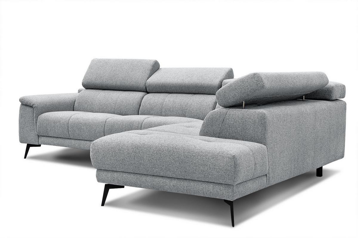 ECKSOFA FIERO 5-Sitzer, silberfarben - Silberfarben/Schwarz, Holzwerkstoff/Textil (269/158cm) - Wozimo
