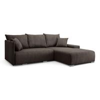 ECKSOFA LAVIO L mit Schlaffunktion und Bettzeugkasten Rechte - Graubraun, Textil (246/188cm) - Lookway