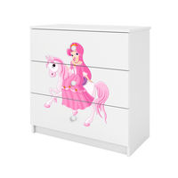 KOMMODE Babydreams Prinzessin zu Pferd 81/81/41 - Weiß, Holzwerkstoff (81/81/41cm) - RAUMHIRSCH FURNITURE