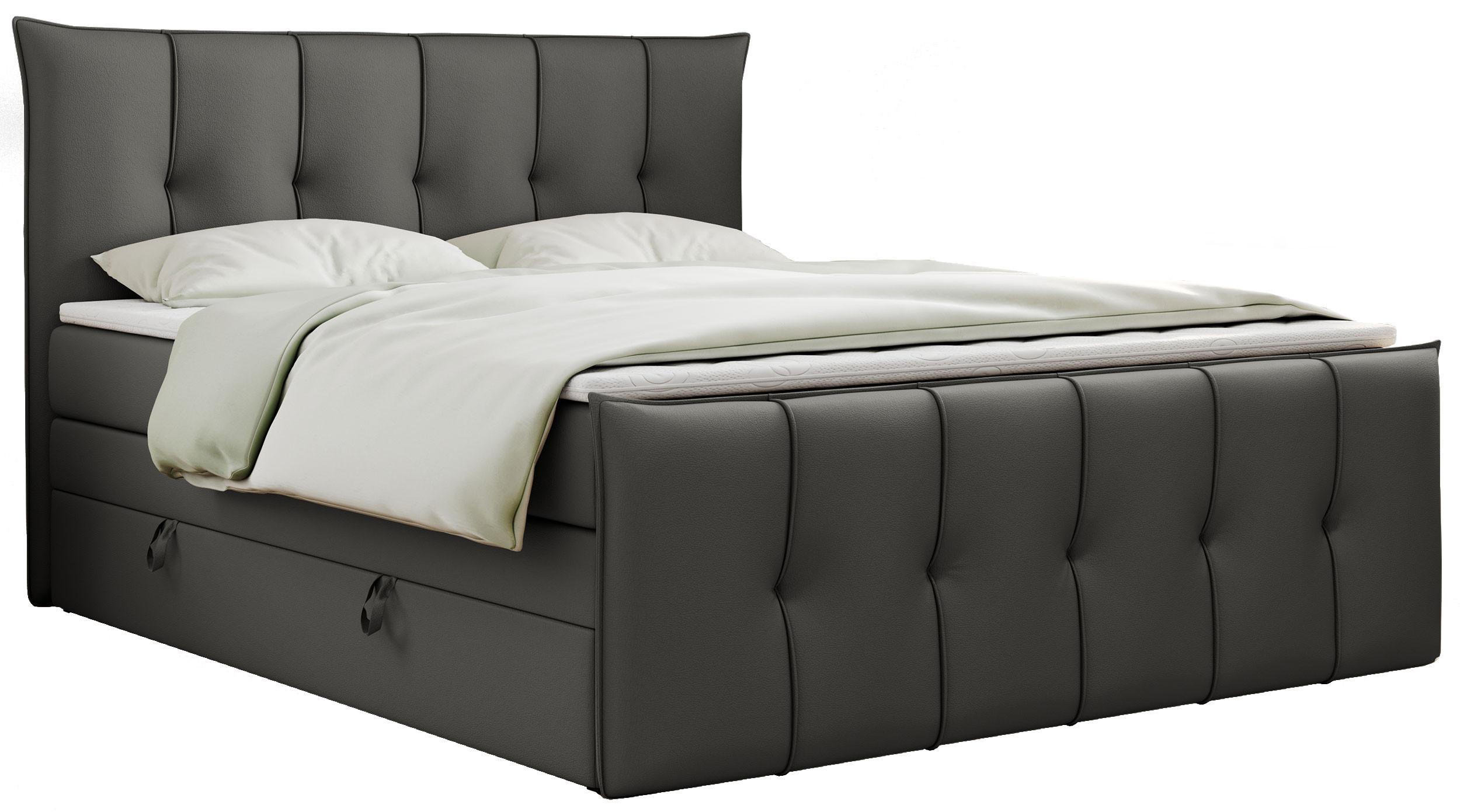 BOXSPRINGBETT PREMIUM 11 KING 120/200 Dunkelgrau Kunstleder - H4 - Dunkelgrau, Holz/Textil (120/200cm) - MKS