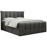 BOXSPRINGBETT PREMIUM 11 KING 120/200 Dunkelgrau Kunstleder - H4 - Dunkelgrau, Holz/Textil (120/200cm) - MKS