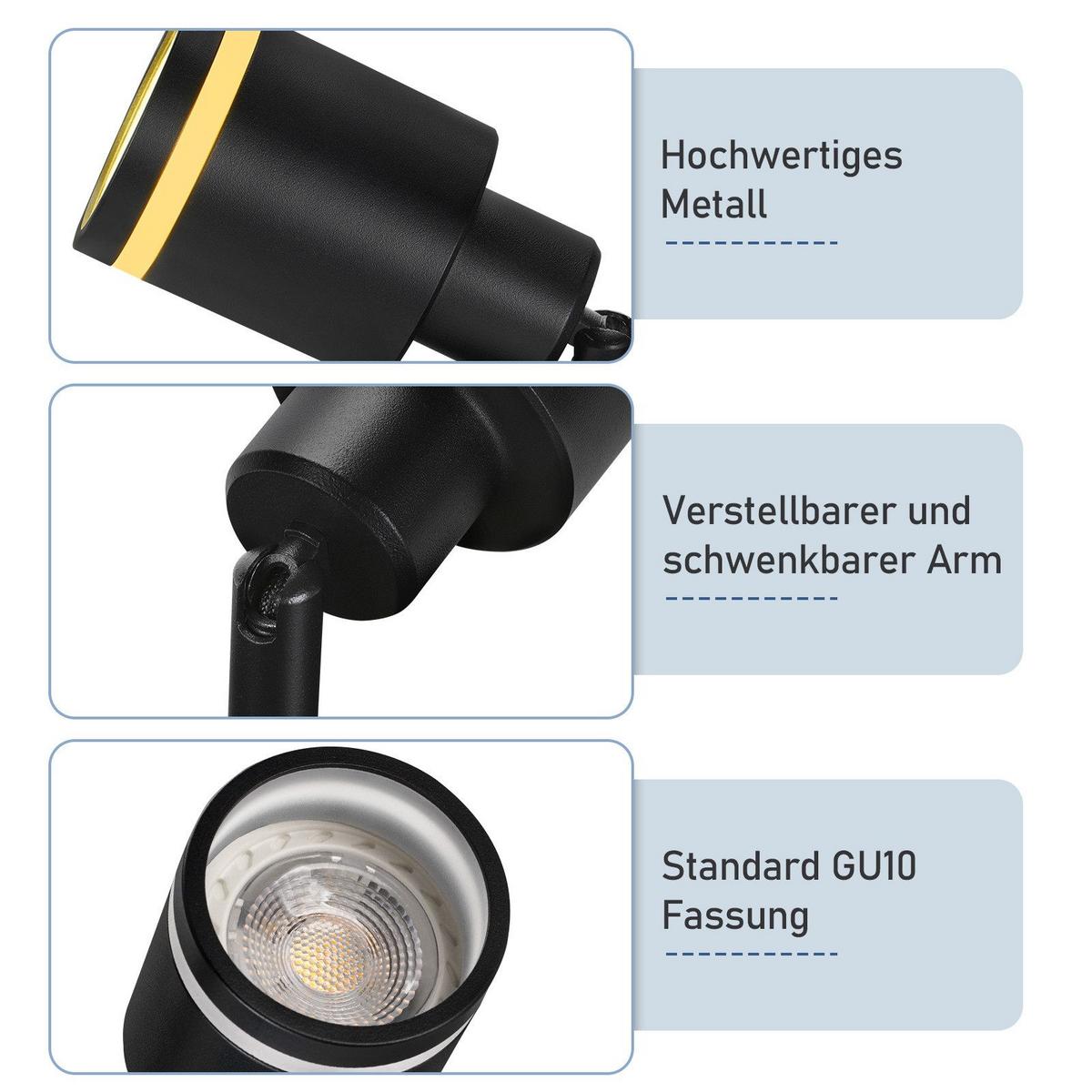 DECKENSTRAHLER Remscheid 3-flammig 42/5/15.7 cm - Schwarz, Metall (42/5/15.7cm) - Nettlife