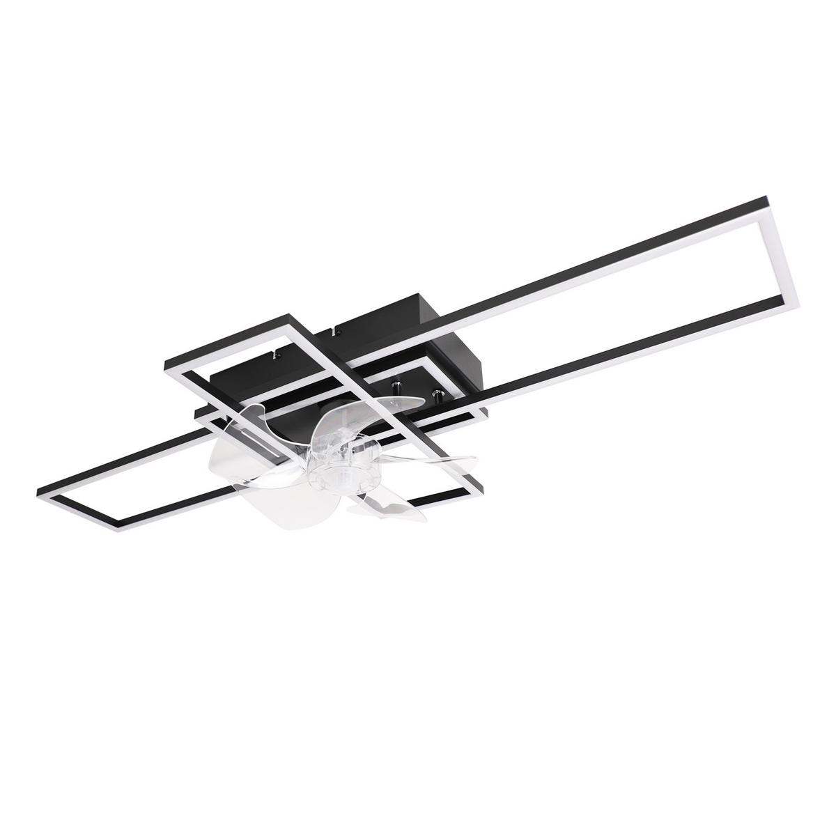 DECKENLEUCHTE mit Ventilator Neryn 94/42/15.5 cm - Schwarz, Kunststoff/Metall (94/42/15.5cm) - ZMH