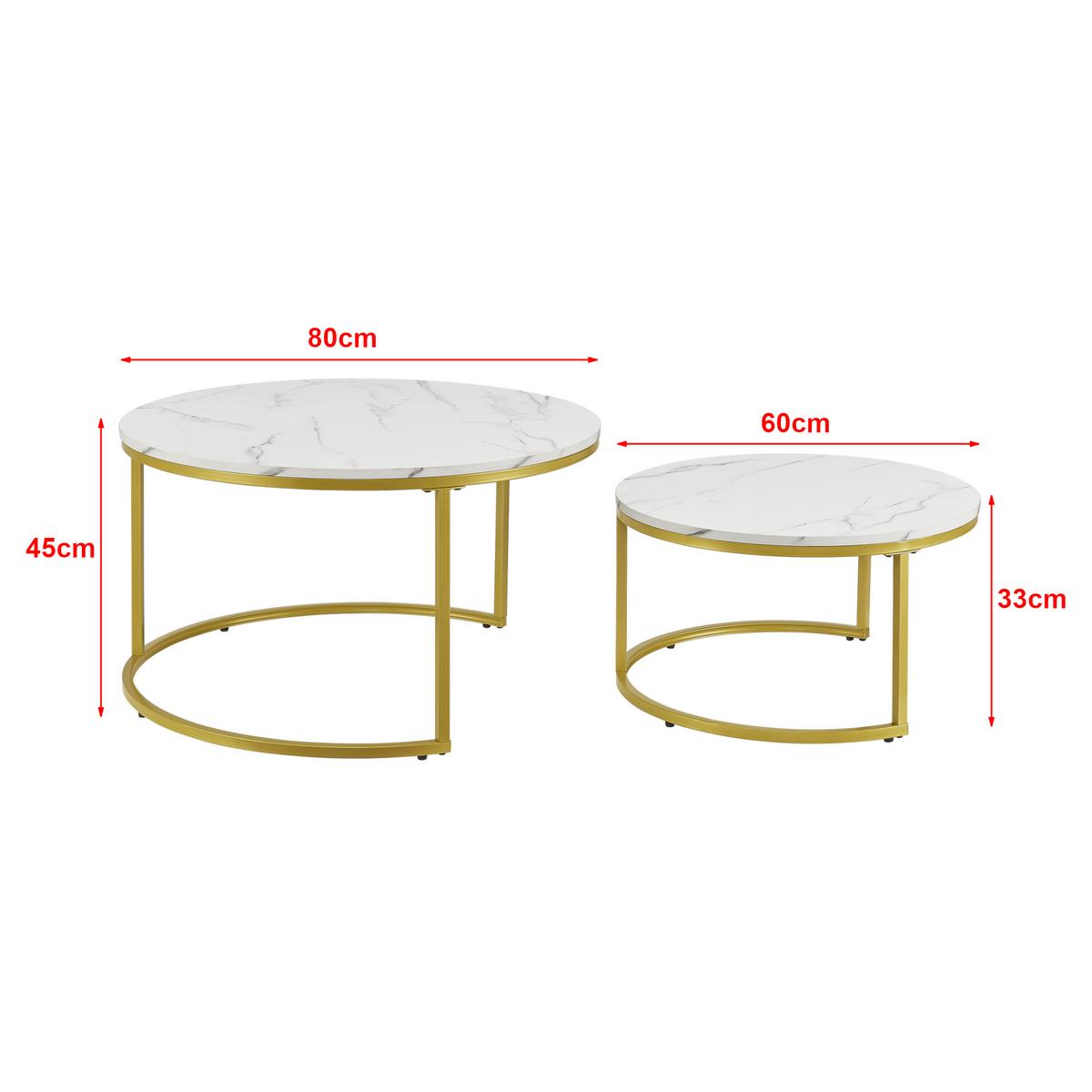 COUCHTISCH Christchurch 2er-Set - Weiß, Holzwerkstoff (80/80/45cm) - [en.casa]