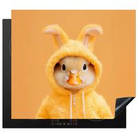 HERDABDECKPLATTE Osterhase - Kostüm - Ente Herdabdeckung Induktionsfeld 60x52 cm - Gelb, Kunststoff (60/52/0.2cm) - MuchoWow