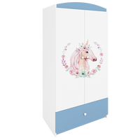 KINDERKLEIDERSCHRANK Pferd - Blau, Holzwerkstoff (90/175/52cm) - RAUMHIRSCH FURNITURE