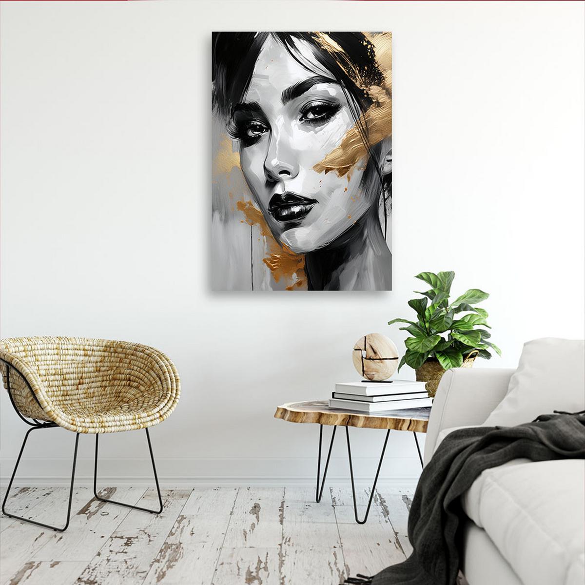 LEINWANDBILD Menschen & Charaktere 40x60cm - Goldfarben, Textil (40/60cm) - Feeby