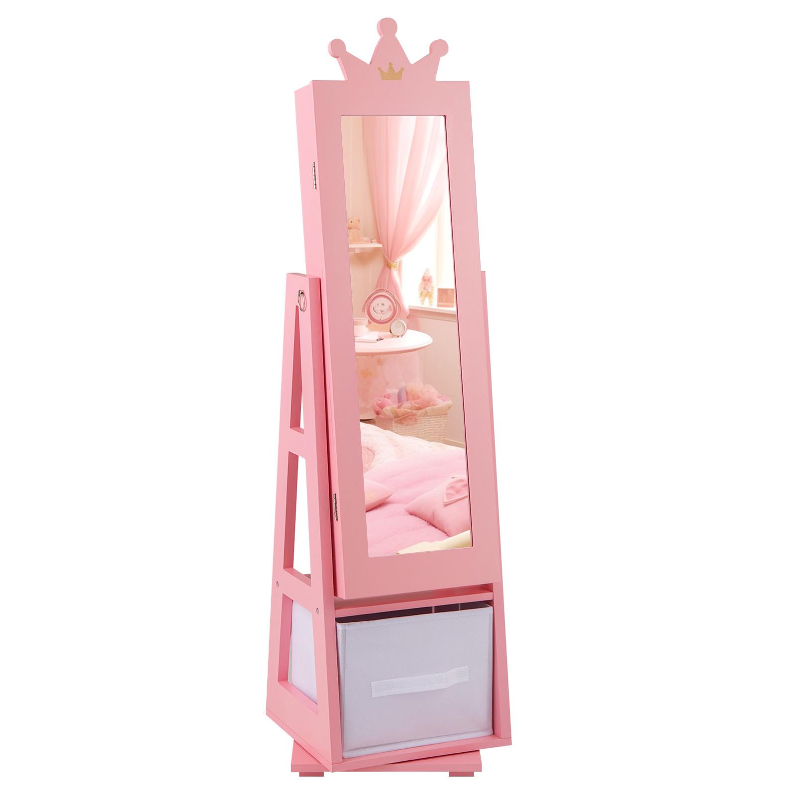 SCHMUCKSCHRANK Pink - Pink, Holz (32/117/30cm) - COSTWAY