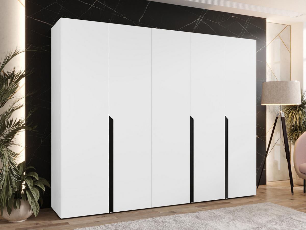 DREHTÜRENSCHRANK Mila I 250 - Schwarz/Weiß, Holzwerkstoff/Kunststoff (250/202/52cm) - MIRJAN24