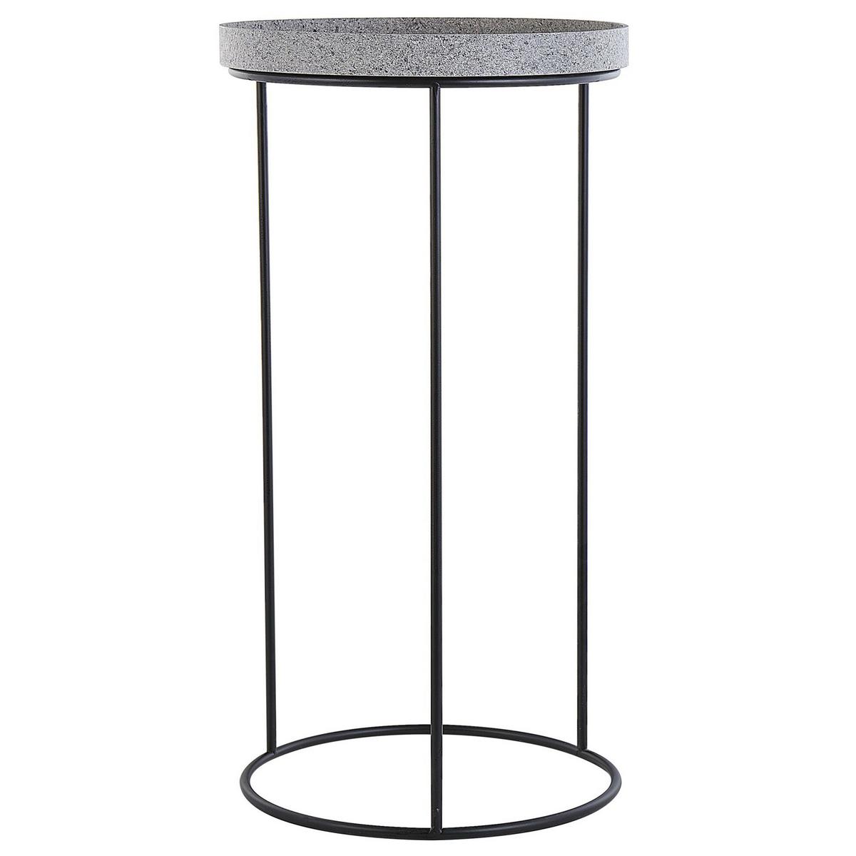 BEISTELLTISCH 3er Set Rund Schwarz, Grau, Weiß, Gelb Texon - Schwarz, Metall (36/36/42cm) - Beliani