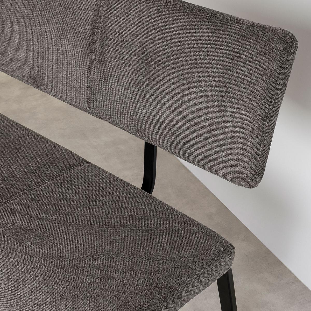 ESSZIMMERBANK VILAS schwarz, dunkelgrau - Schwarz, Textil/Metall (136/89/59cm) - IDIMEX
