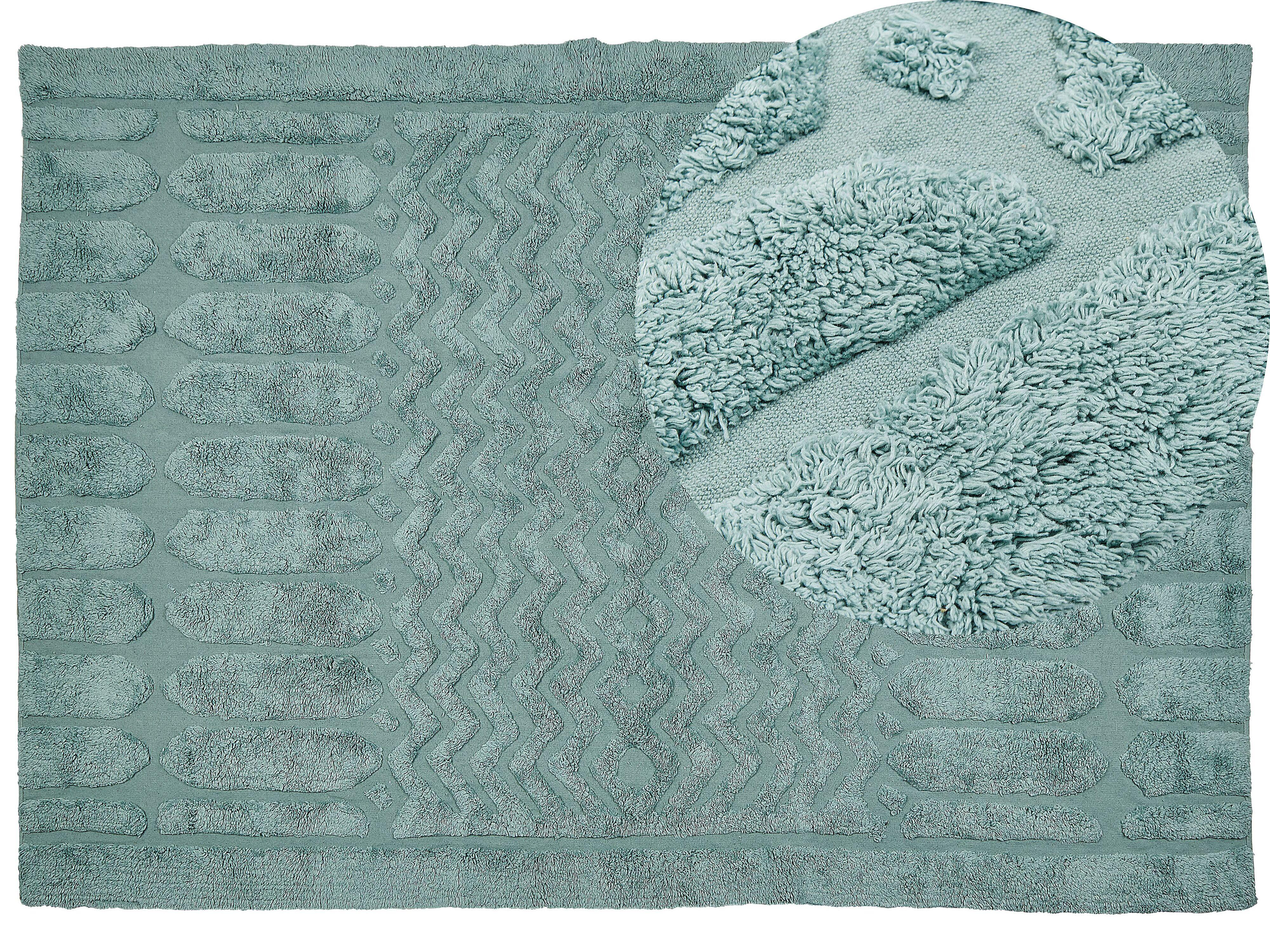 KURZFLOR-TEPPICH Sirnak 230/160 cm - Grün, Textil (160/230cm) - Beliani