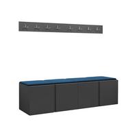 GARDEROBEN-SET Orion VII - Blau/Graphitfarben, Holzwerkstoff/Kunststoff (168/42/46cm) - MIRJAN24