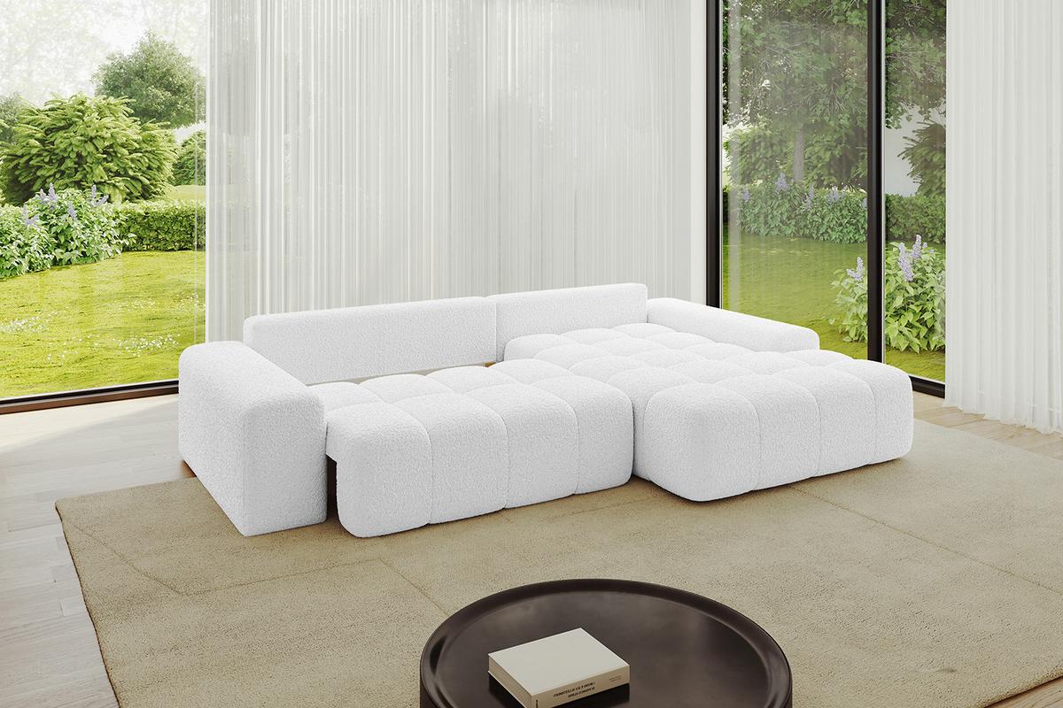 ECKSOFA Ottomane Rechts ENSI-L - 267x164x69 cm Weiß - Weiß, Holzwerkstoff/Kunststoff (164/267cm) - ALTDECOR