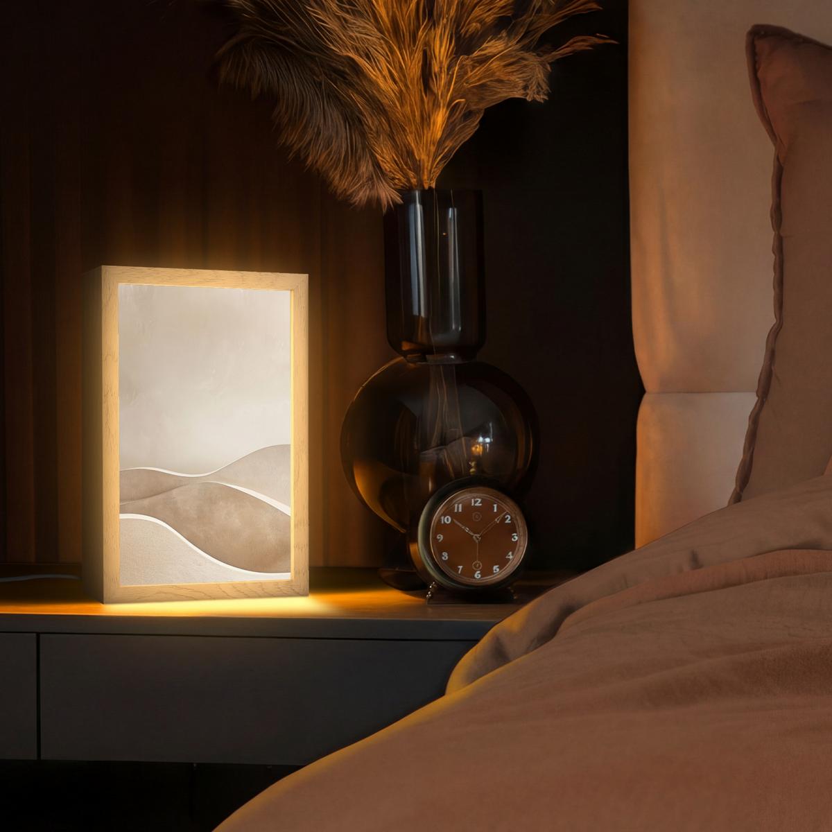 TISCHLEUCHTE Beige - Natur - Abstrakt - Modern 20x30 cm - Champagner, Holzwerkstoff (8/20/30cm) - OnlyWow