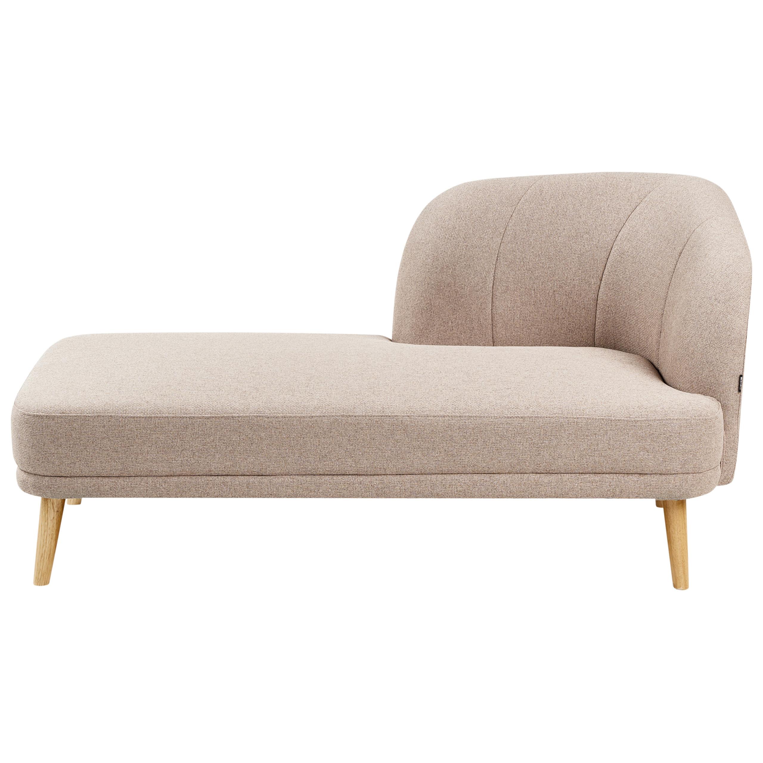 CHAISELONGUE-RECHTSSEITIGE Stoff Hellbraun Tanlay - Hellbraun/Braun, Textil (74/78/153cm) - Beliani