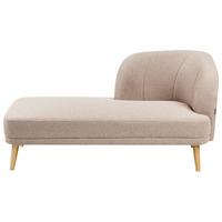 CHAISELONGUE-RECHTSSEITIGE Stoff Hellbraun Tanlay - Hellbraun/Braun, Textil (74/78/153cm) - Beliani