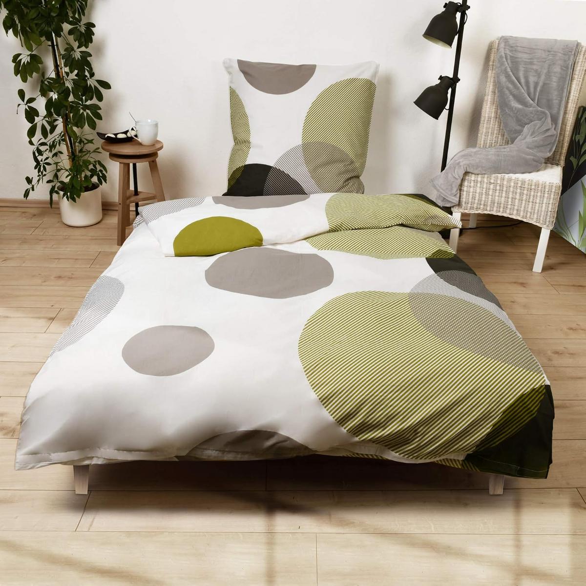 BETTWÄSCHE Nela 155/220 cm + Kissenbezug 80/80 cm Ornamente Renforcé 2er Set - Multicolor, Naturmaterialien/Textil (155/220cm) - Beautissu 