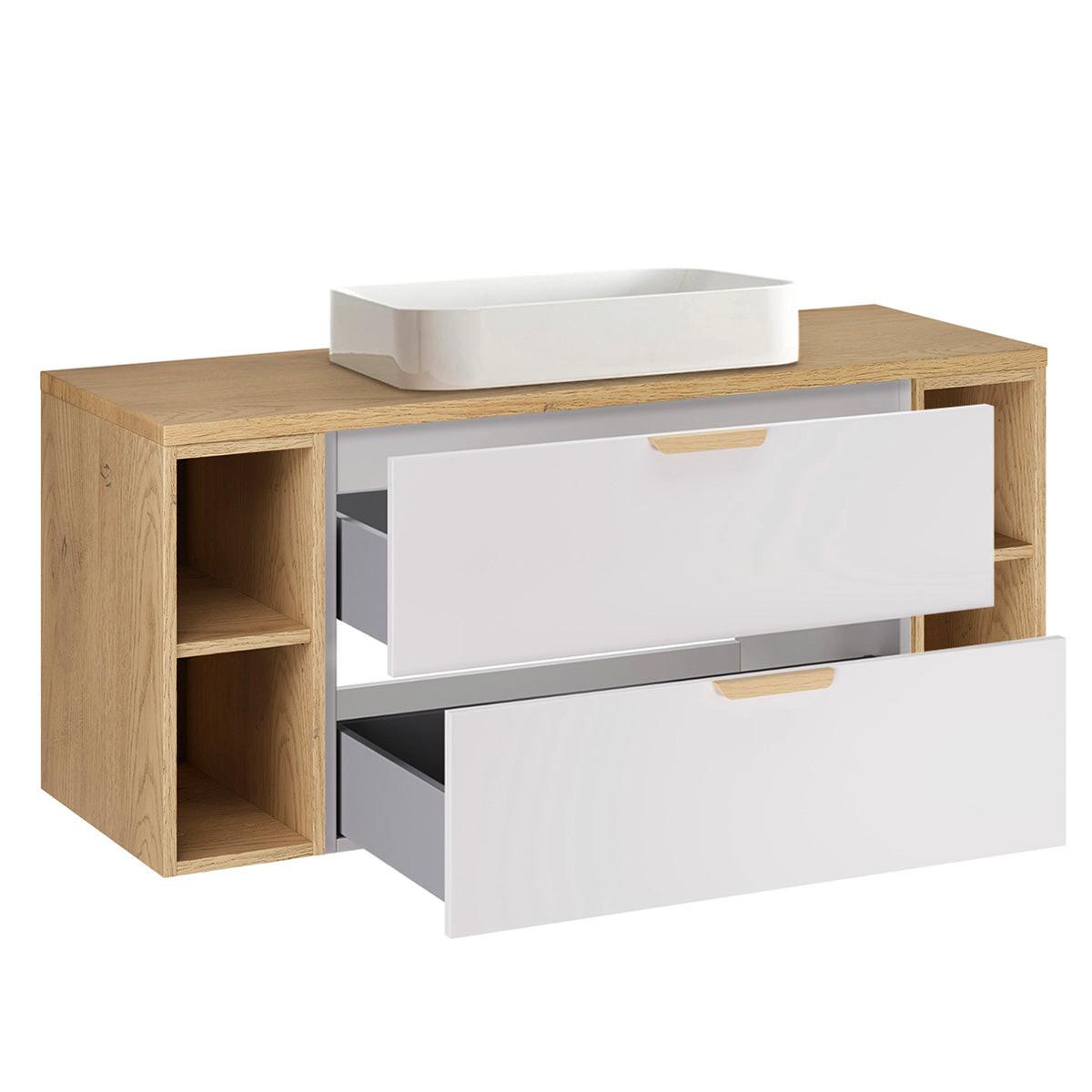 WASCHTISCH 120.6cm Oria Weiß - Weiß, Holzwerkstoff (120.6/50/46.5cm) - Petits-meubles