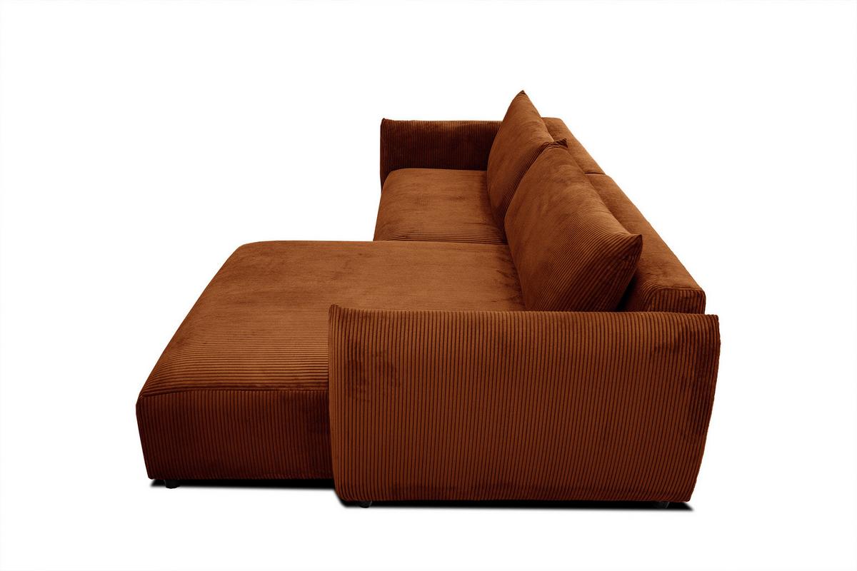 ECKSOFA TAUER 5-Sitzer, orange - Schwarz/Orange, Holzwerkstoff/Kunststoff (292/174cm) - Wozimo