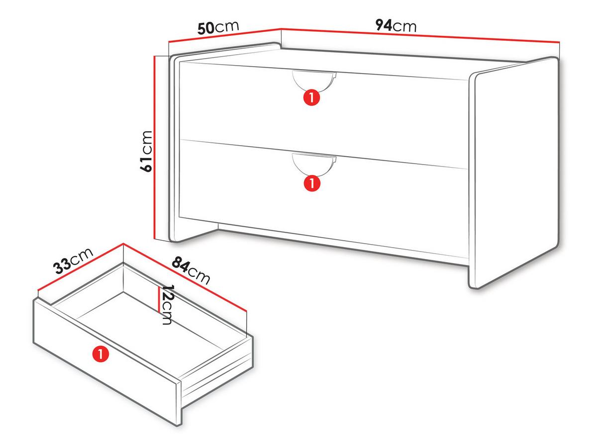 TV-LOWBOARD Lexi 2S 11 - Eichefarben/Rosa, Holzwerkstoff/Kunststoff (94/61/50cm) - MIRJAN24