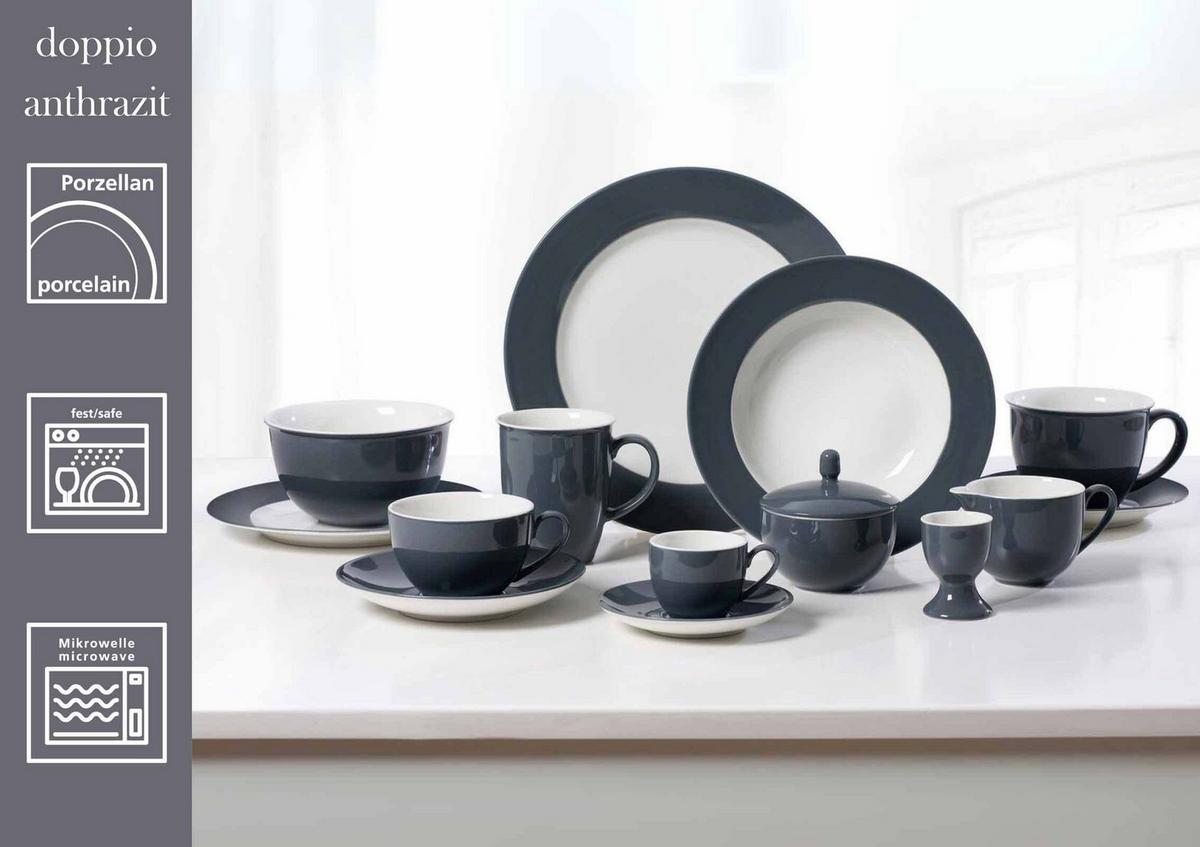 EINSTEIGER-SET Doppio Anthrazit 16-tlg. - Anthrazit, Keramik (2/2/2cm) - Ritzenhoff Breker