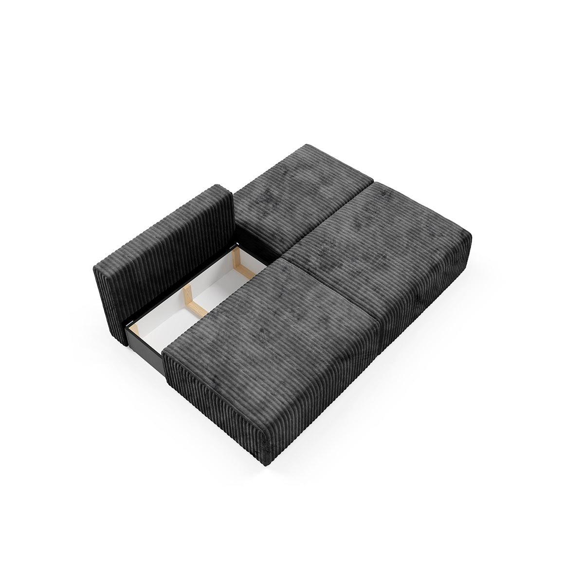 SOFA Angela 3 Sitzplätze Schwarz - Schwarz, Holz (216/86/102cm) - Petits-meubles