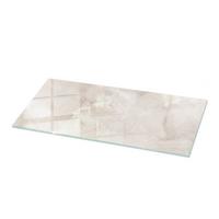 TISCHPLATTE 125x50 cm Marmorstrukturmuster - Creme, Glas (0.4/125/50cm) - TULUP