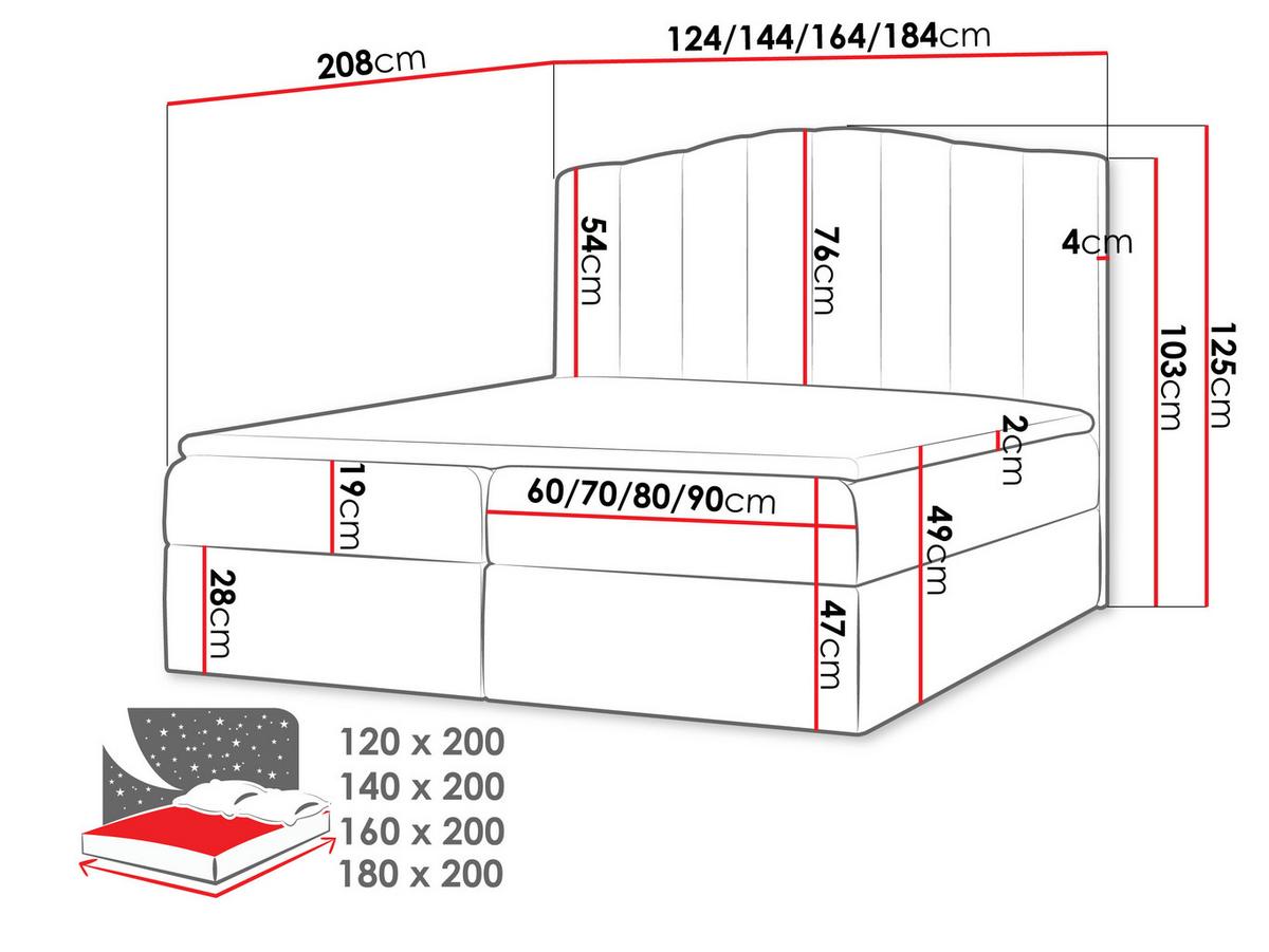 BOXBETT Lindos - H3 - Creme, Holz (160/200cm) - MIRJAN24