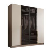 VIERTÜRIGER Schrank ATRIUM mit Glasfront - Kaschmir, Holzwerkstoff (200/210/57cm) - Lookway