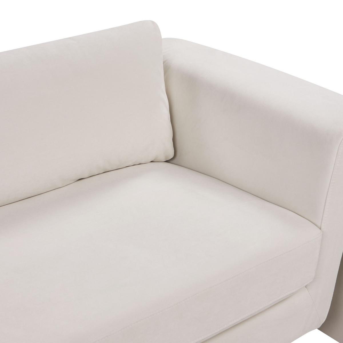 3-SITZER-SOFA Samtstoff hellbeige Maunu - Beige/Schwarz, Textil (237/76/83cm) - Beliani