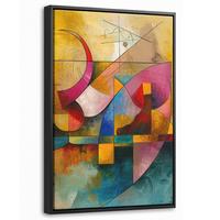 LEINWAND Bilder mit Rahmen - Kunst - Abstrakt - Modern - 40x60 - Gelb, Textil (40/60cm) - MuchoWow