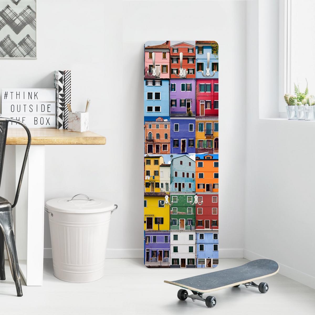 WANDGARDEROBE - Venezianische Häuser 34/105 cm - Multicolor, Holzwerkstoff (34/105/1.6cm) - Bilderwelten