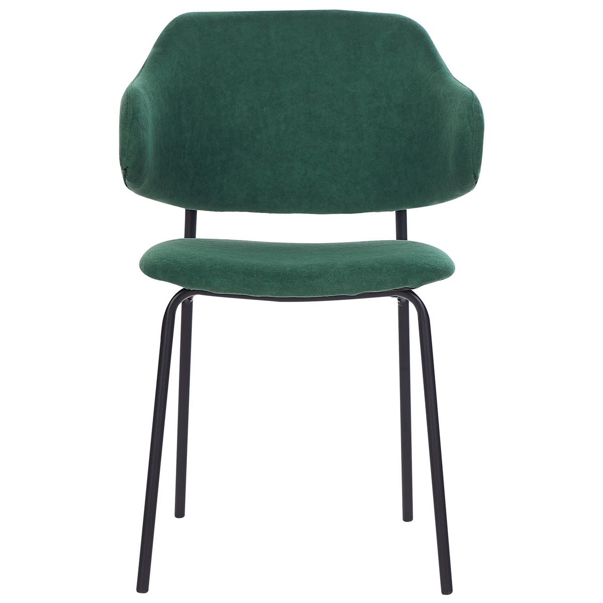 ESSZIMMERSTUHL 2er-Set Polsterbezug Grün Kenai - Grün, Textil/Metall (46/82/58cm) - Beliani
