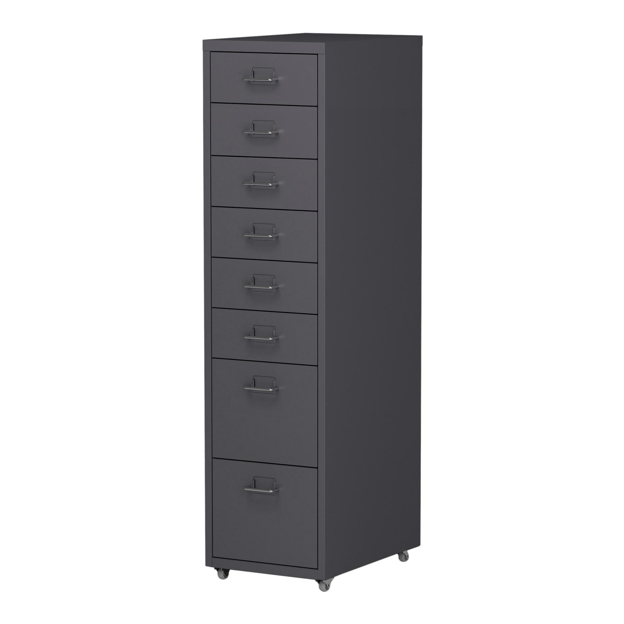 ROLLCONTAINER Kökar - Dunkelgrau, Metall (28/109/41cm) - [en.casa]